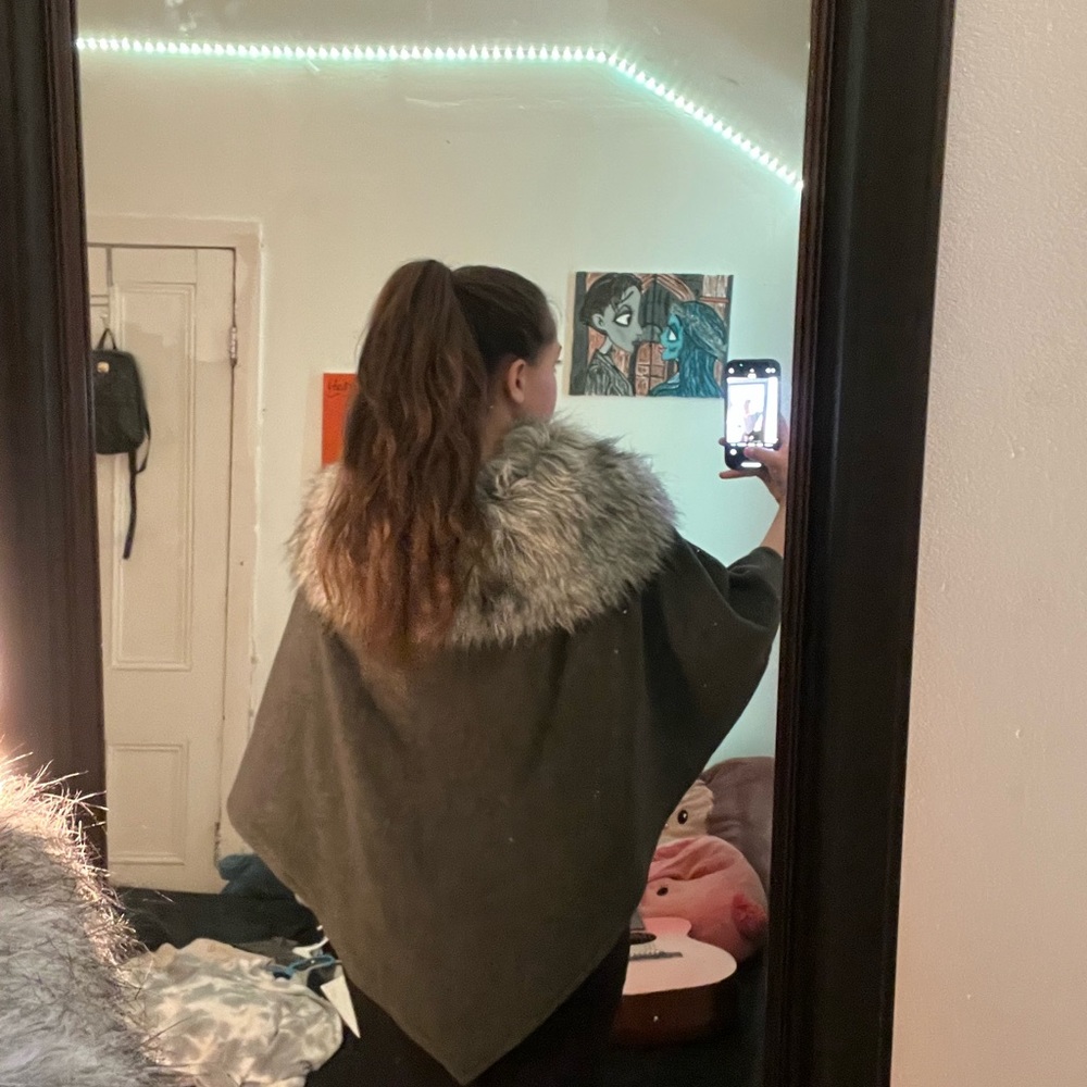 Fuzzy poncho!